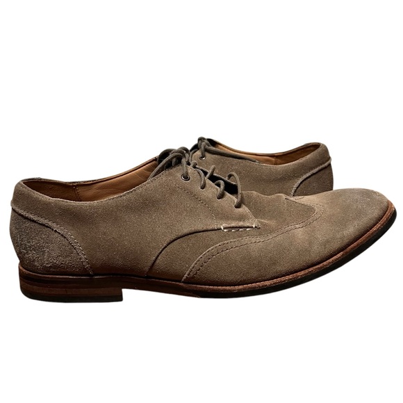 Clarks‎ Dress Shoes Men\'s 12 Broyd Wing Oxford Suede Lace-Up Slip on Brown